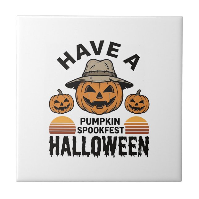 Carreau Chemise de gravure vintage Halloween Citrouille ef (Devant)