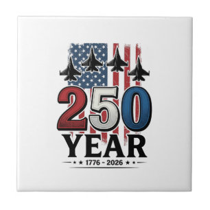 Carreau Chemise de gravure vintage jet patriotique 250 ans