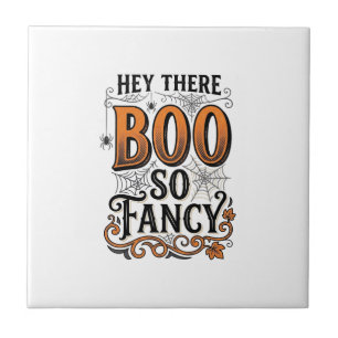 Carreau Chemise de Halloween Boo Gravure Vintage Mignonne