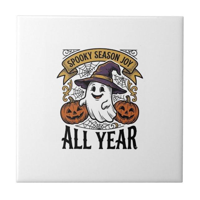 Carreau Chemise de joie de saison effrayant fantôme Hallow (Devant)