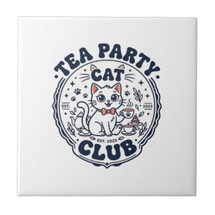 Carreau Chemise de l'amant de chat de thé Party - Chat de 
