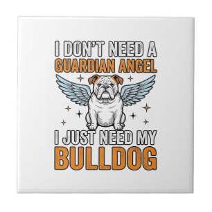 Carreau Chemise de l'ange gardien Bulldog amateur de chien