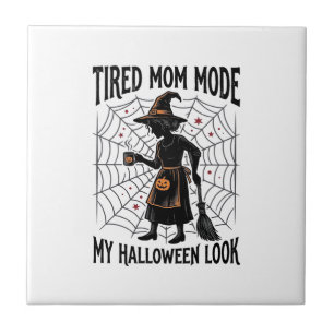 Carreau Chemise de maman d'Halloween Costume fatigué Graph