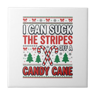 Carreau Chemise de Noël drôle de canne en bonbon