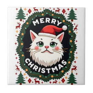 Carreau Chemise de Noël laide Smudge Cat (1)
