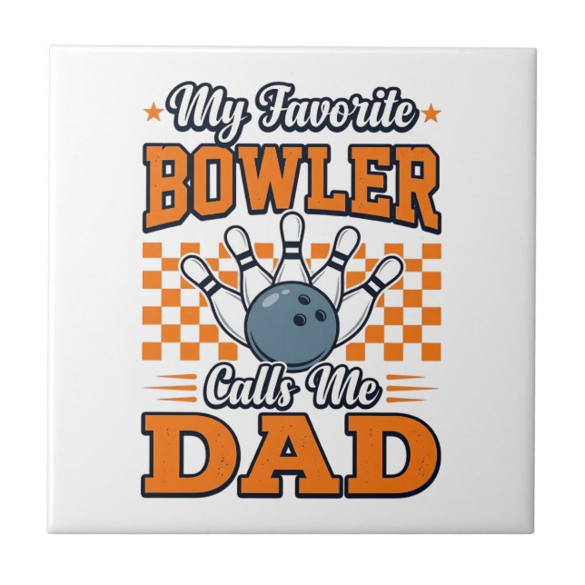 Carreau Chemise de papa de bowling Mon joueur de bowling p (Devant)