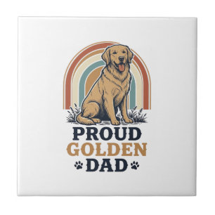 Carreau Chemise de papa Golden Retriever Cadeau de père de