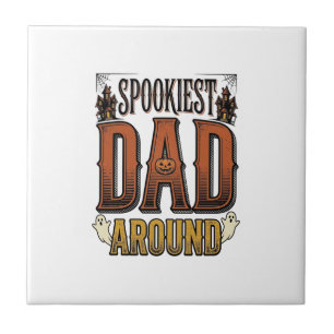 Carreau Chemise de papa Halloween Père effrayant Gravure v