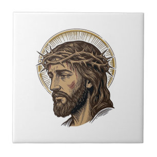 Carreau Chemise de portrait de couronne d'épines gravée vi