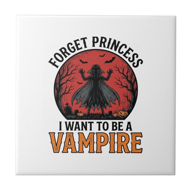 Carreau Chemise de princesse vampire rétro épouvantable Ha (Devant)