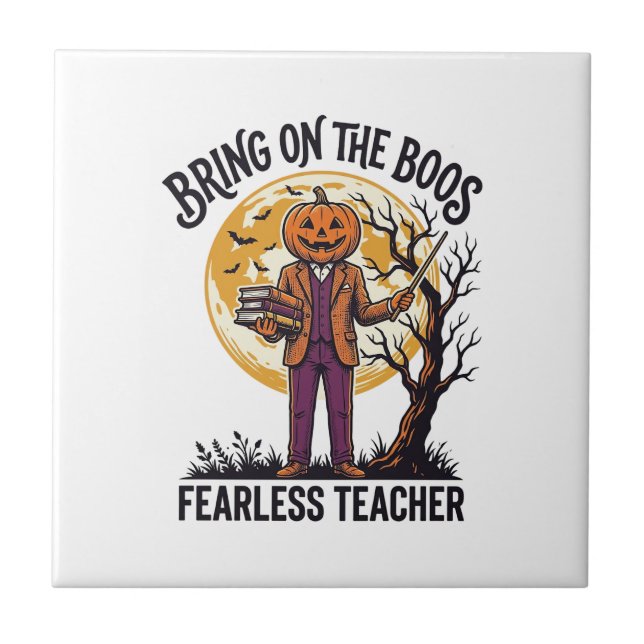 Carreau Chemise de professeur Halloween Gravure vintage Ci (Devant)