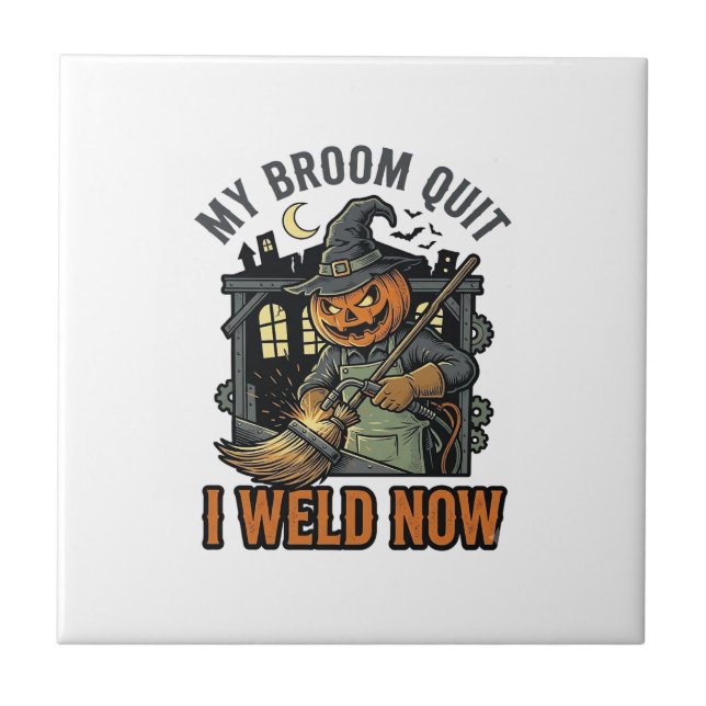 Carreau Chemise de Soudure Halloween Dessin de Balai de So (Devant)