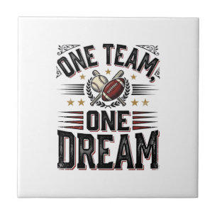 Carreau Chemise d'équipe sportive vintage One Team One Dre