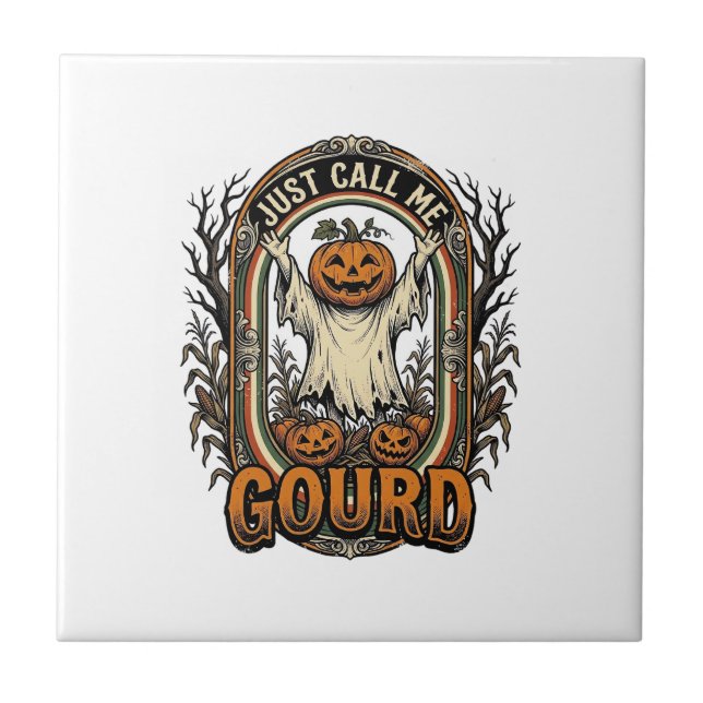 Carreau Chemise drôle de citrouille Gravure vintage Hallow (Devant)