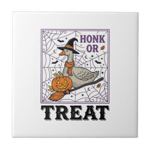 Carreau Chemise Halloween Oie Sorcière Honk Or Treat Vinta