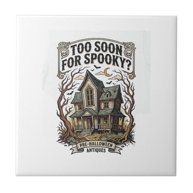 Carreau Chemise Halloween précoce Design de maison hantée  (Devant)
