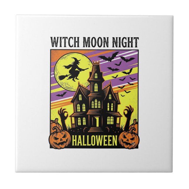 Carreau Chemise Halloween Sorcière Maison Hantée Nuit_ (Devant)