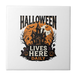 Carreau Chemise Halloween Vintage Maison Hantée Quotidien