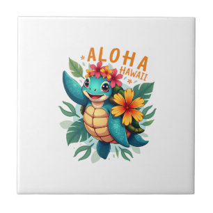 Carreau Chemise hawaïenne Aloha Hawaï Tortue de mer Fille