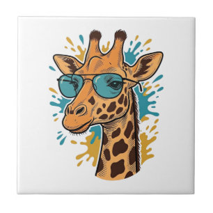 Carreau Chemise Lunettes de soleil Girafe Gravée Vintage C
