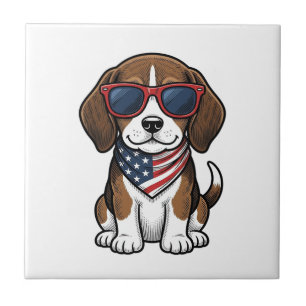Carreau Chemise lunettes de soleil pour chiots Beagle patr