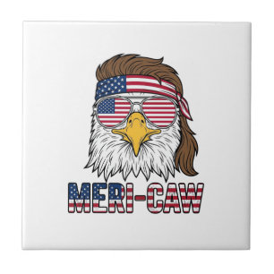 Carreau Chemise Meri-Caw Aigle Patriotique Gravure Vintage
