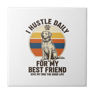 Carreau Chemise pour amateur de chien Gravure vintage Trav