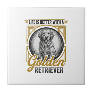 Carreau Chemise pour amateur de chien Retriever doré gravu