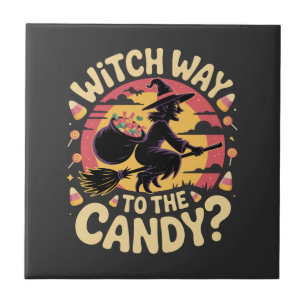 Carreau Chemise T-shirt Halloween Sorcière pour les bonbon