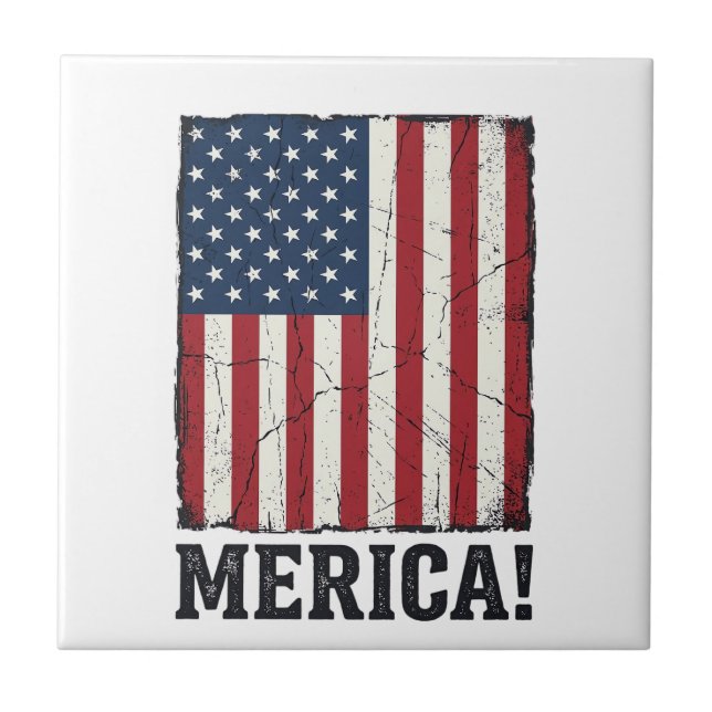 Carreau Chemise vectorielle patriotique drapeau Merica en  (Devant)
