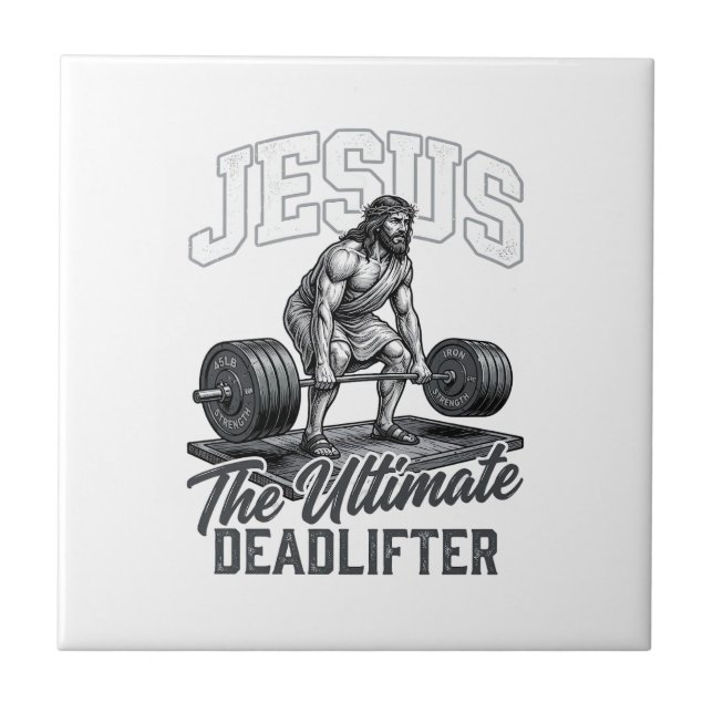Carreau Chemise Vectorielle Vintage Jésus Ultimate Deadlif (Devant)