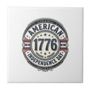 Carreau Chemise Vintage 1776 Jour de l'Indépendance Améric