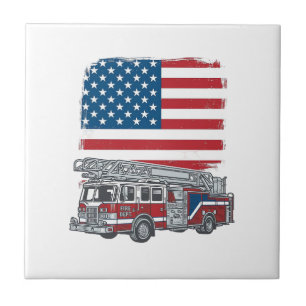Carreau Chemise vintage du drapeau américain de la camion