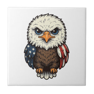 Carreau Chemise vintage gravée avec un aigle bébé patrioti