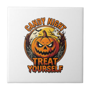 Carreau Chemise Vintage Halloween Pumpkin Treat Yourself _