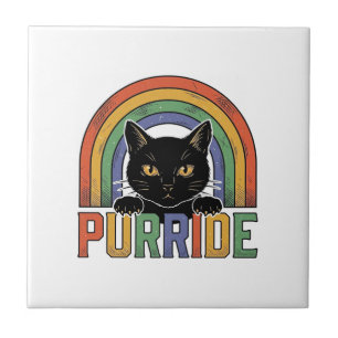Carreau Chemise vintage Purride Chat Noir Arc-en-Ciel Desi