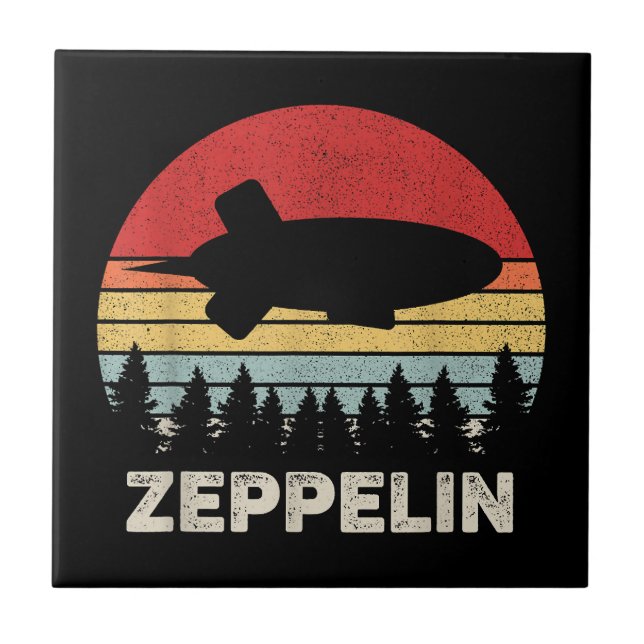 Carreau Chemise Zeppelin Rétro Vintage Dirigeable Aéronef (Devant)