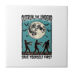 Carreau Chemise Zombie Chase Vintage Undead Escape Graphiq