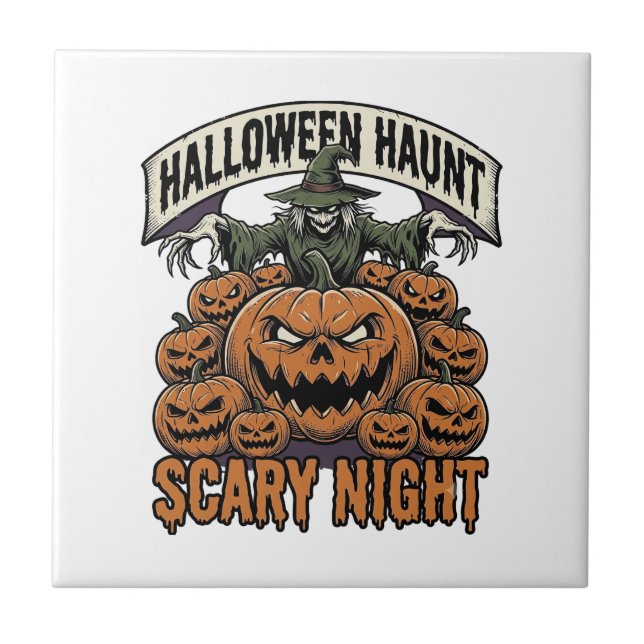 Carreau Chemises de gravure vintage citrouilles Halloween  (Devant)