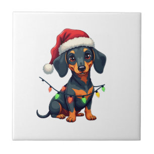 Carreau Chemises de Noël d'Arbre de Chiens de Teckel Cadea