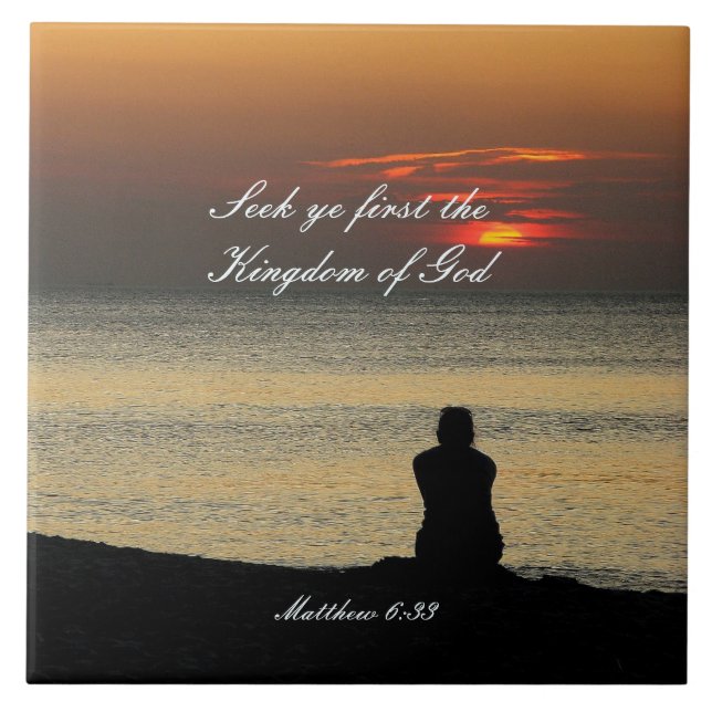 Carreau Chercher Premier Royaume de Dieu, Matthieu 6:33 le (Devant)