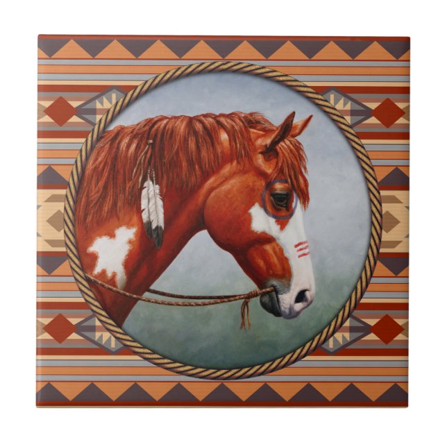 Carreau Chestnut Pinto Horse Southwest (Devant)