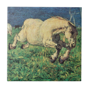 Carreau Cheval au galop par Giovanni Segantini, Art ancien