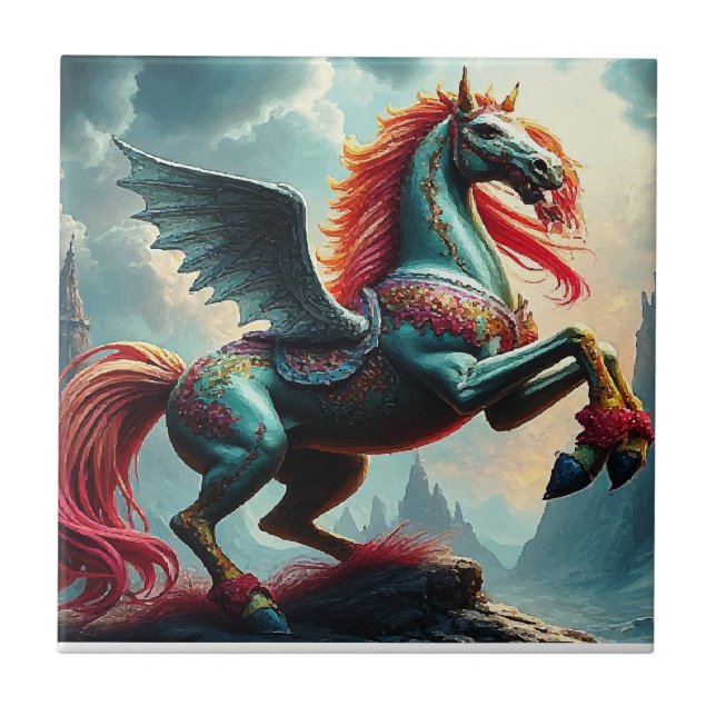 CARREAU CHEVAL BLEU (Devant)