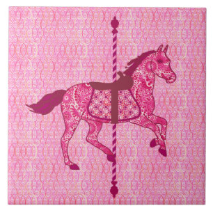 Carreau Cheval de carrousel - Fuchsia rose