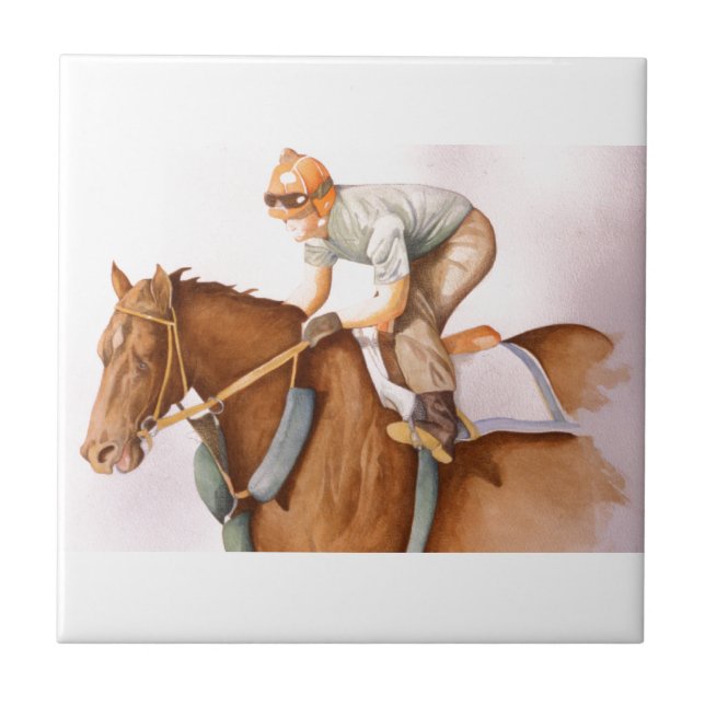 Carreau Cheval de course et Jockey (Devant)