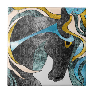 Carreau Cheval de Verre Abstrait - Équine moderne