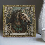 Carreau Cheval Esprit enchanté Personnalisé<br><div class="desc">Plongez-vous dans le charme mystique de notre Carrelage en céramique Enchanted Spirit Horse. Décorée sur un motif bijou tribal et rendue avec une infusion d'esthétique joyeuse et punk tapis, cette tuile en céramique représente un cheval majestueux - un animal puissant d'esprit symbolisant la force, la liberté et la sagesse. L'oeuvre...</div>