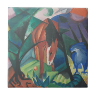 Carreau Cheval et Aigle par Franz Marc, Art Cubisme Vintag