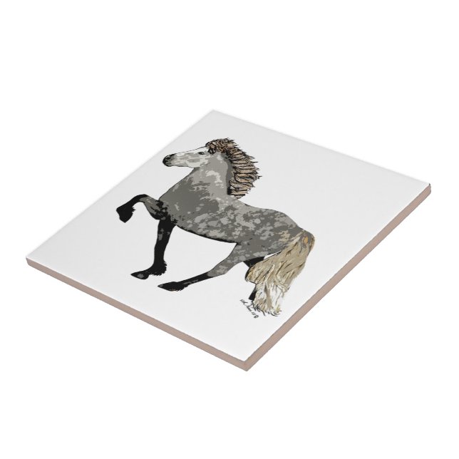 Carreau Cheval islandais Astrid Art Déco (Côté)